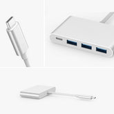 Type-C USB 3.0 3 Port Çoklayıcı Dönüştürücü Çevirici Macbook